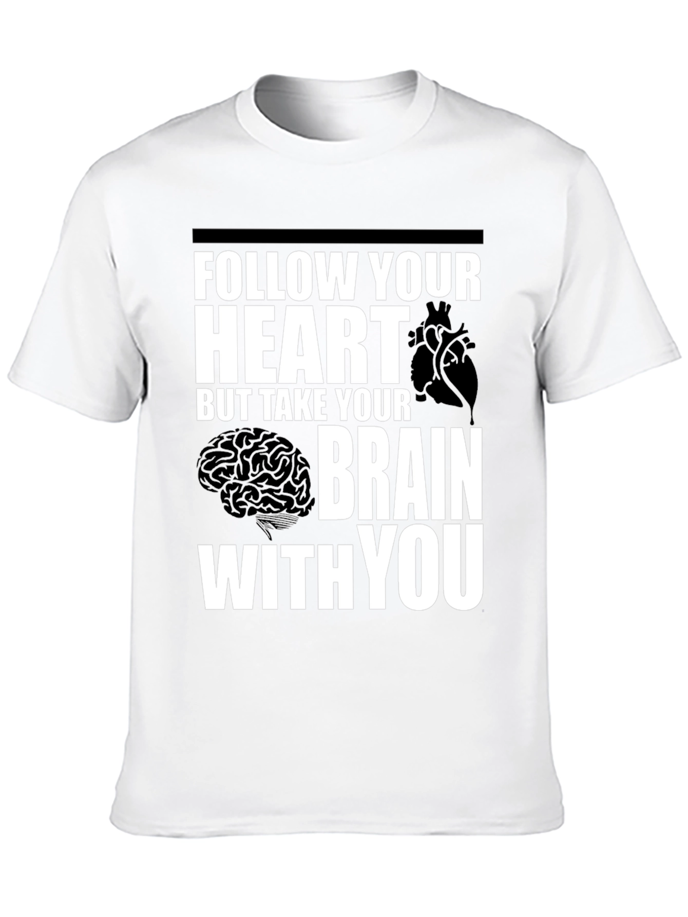 Follow Your Heart Brain Graphic T-Shirt