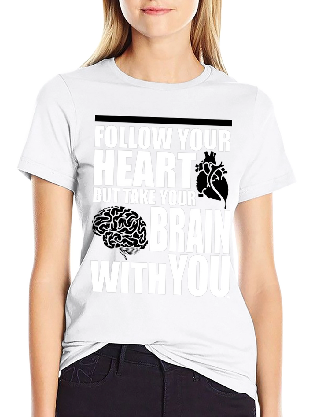 Follow Your Heart Brain Graphic T-Shirt