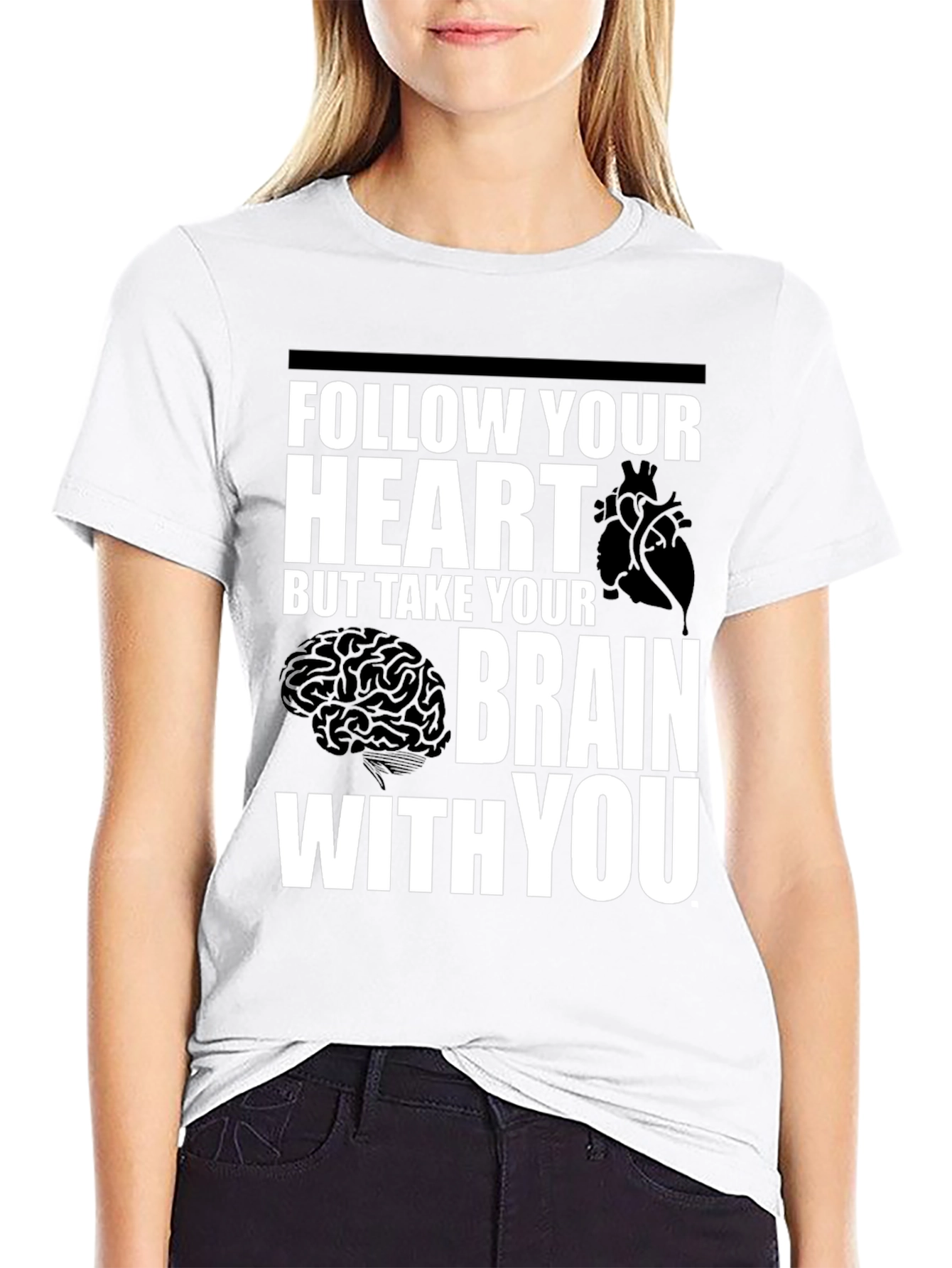 Follow Your Heart Brain Graphic T-Shirt