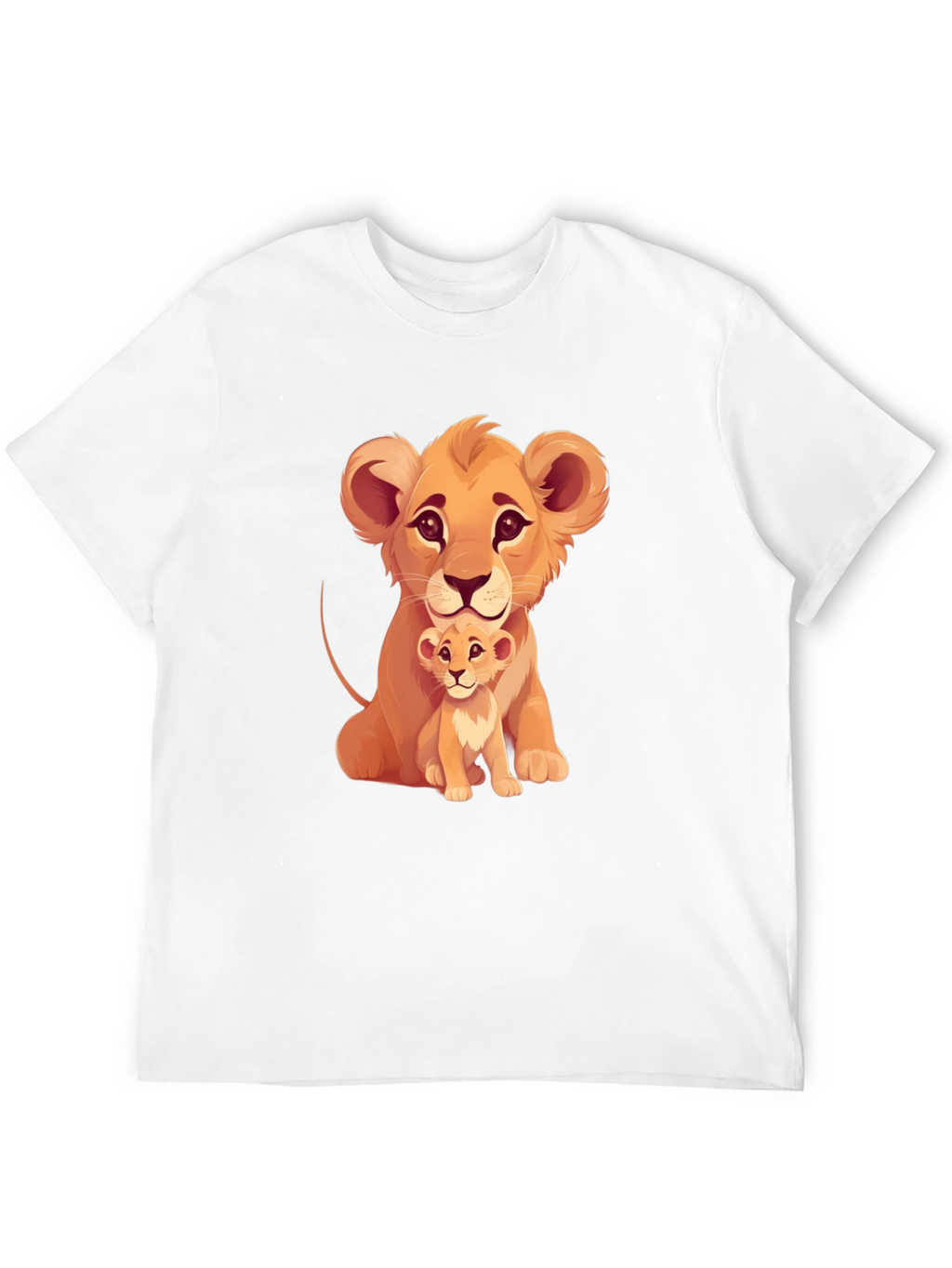 Lion Cub Graphic Tee - Black Cotton T-Shirt