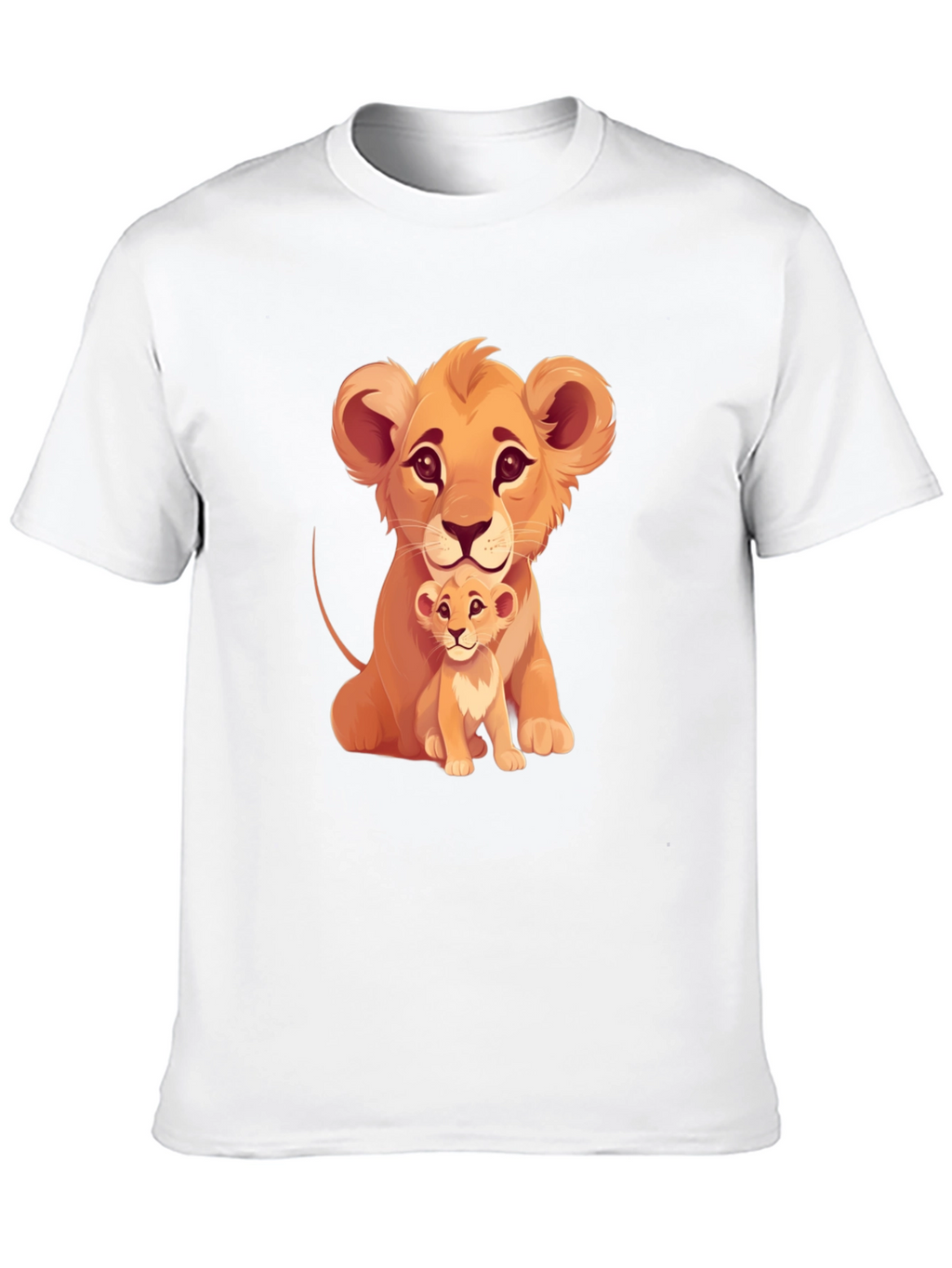 Lion Cub Graphic Tee - Black Cotton T-Shirt