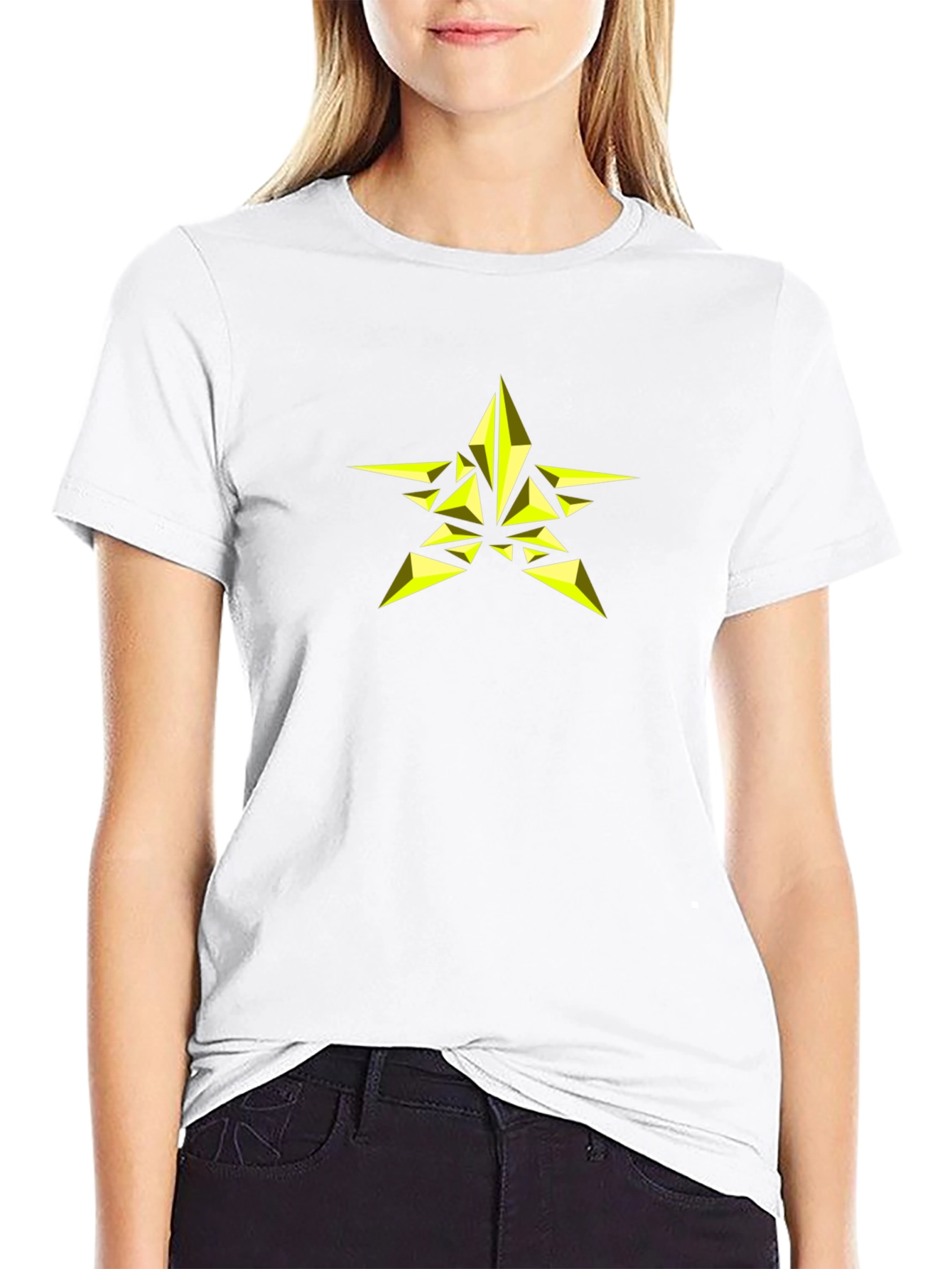 Geometric Star Graphic Black T-Shirt