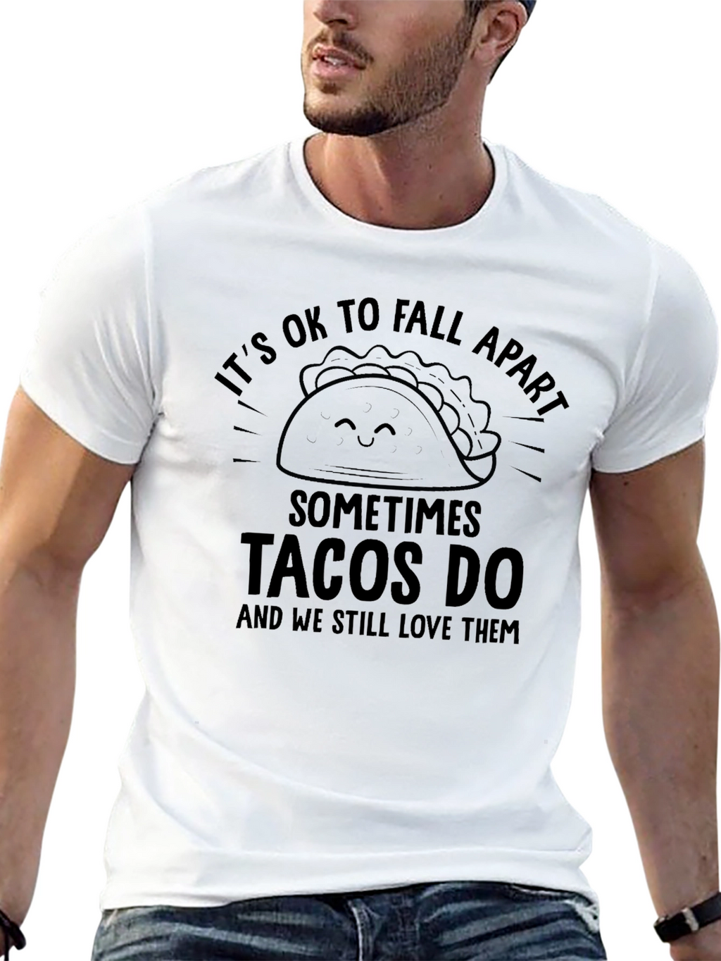 Its OK to Fall Apart Tacos Funny Graphic Tee