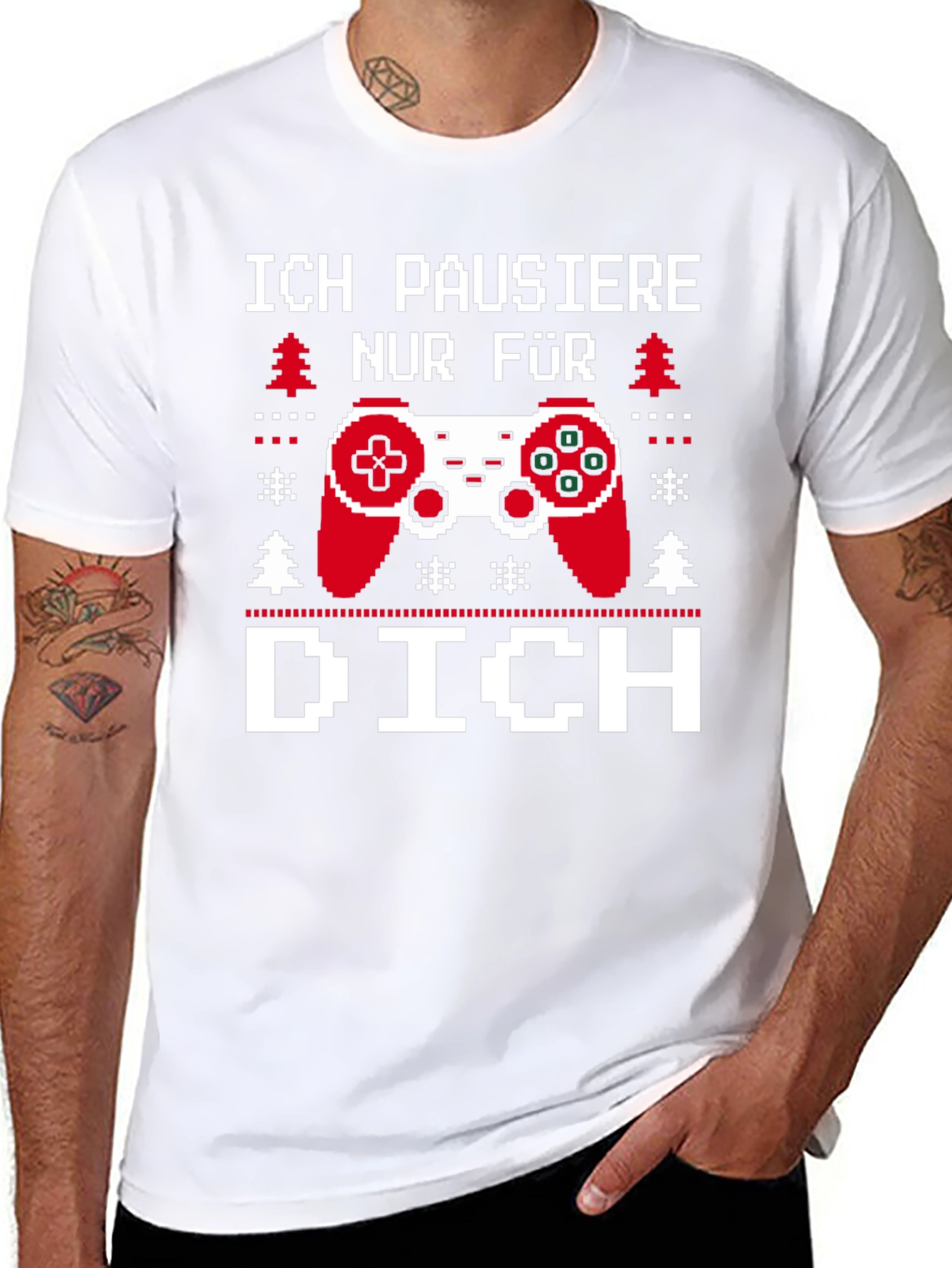 Gamer Pixel Art T-Shirt - Ich Pausiere Nur Für Dich