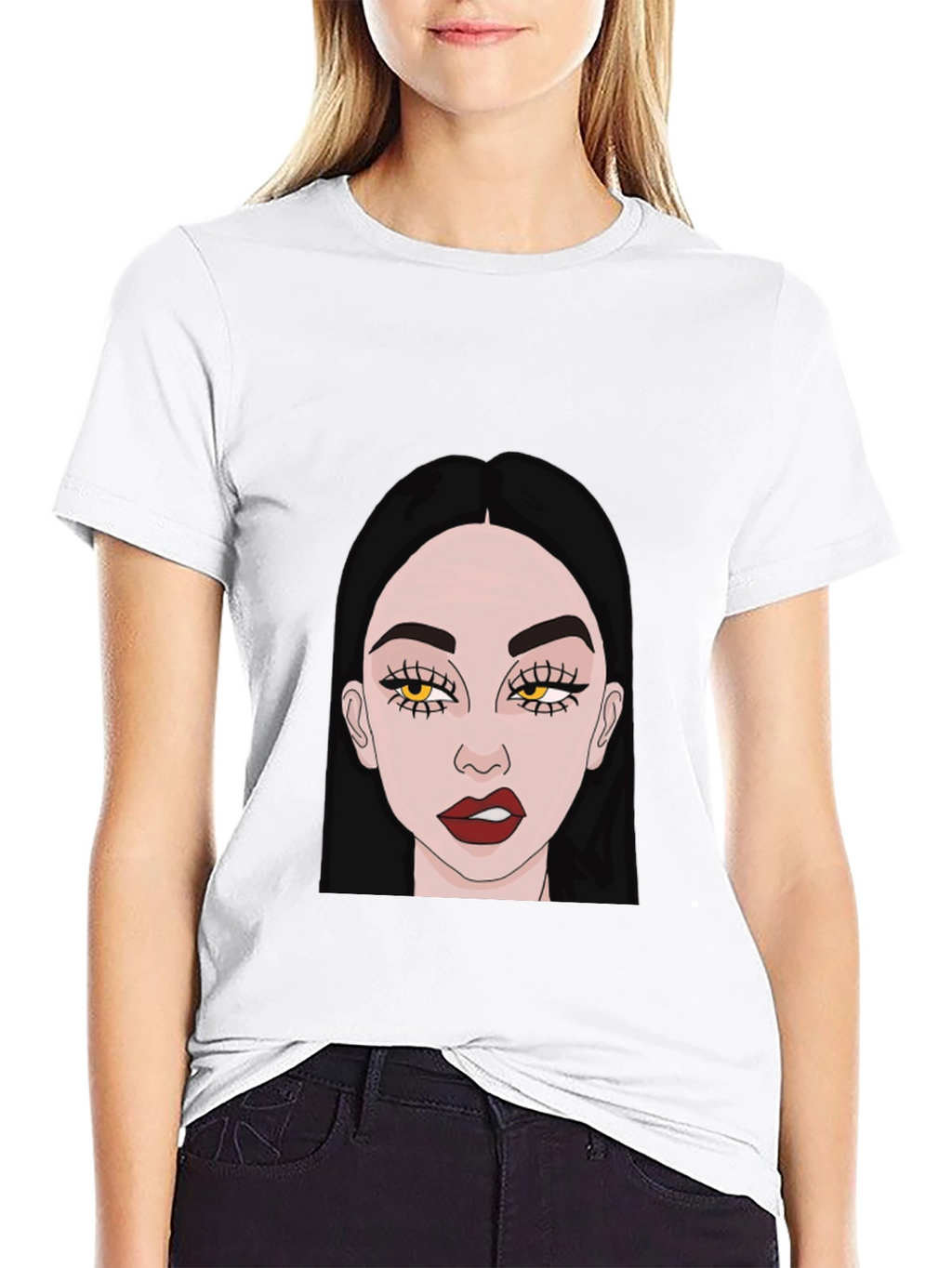 Trendy Woman Graphic Black T-Shirt