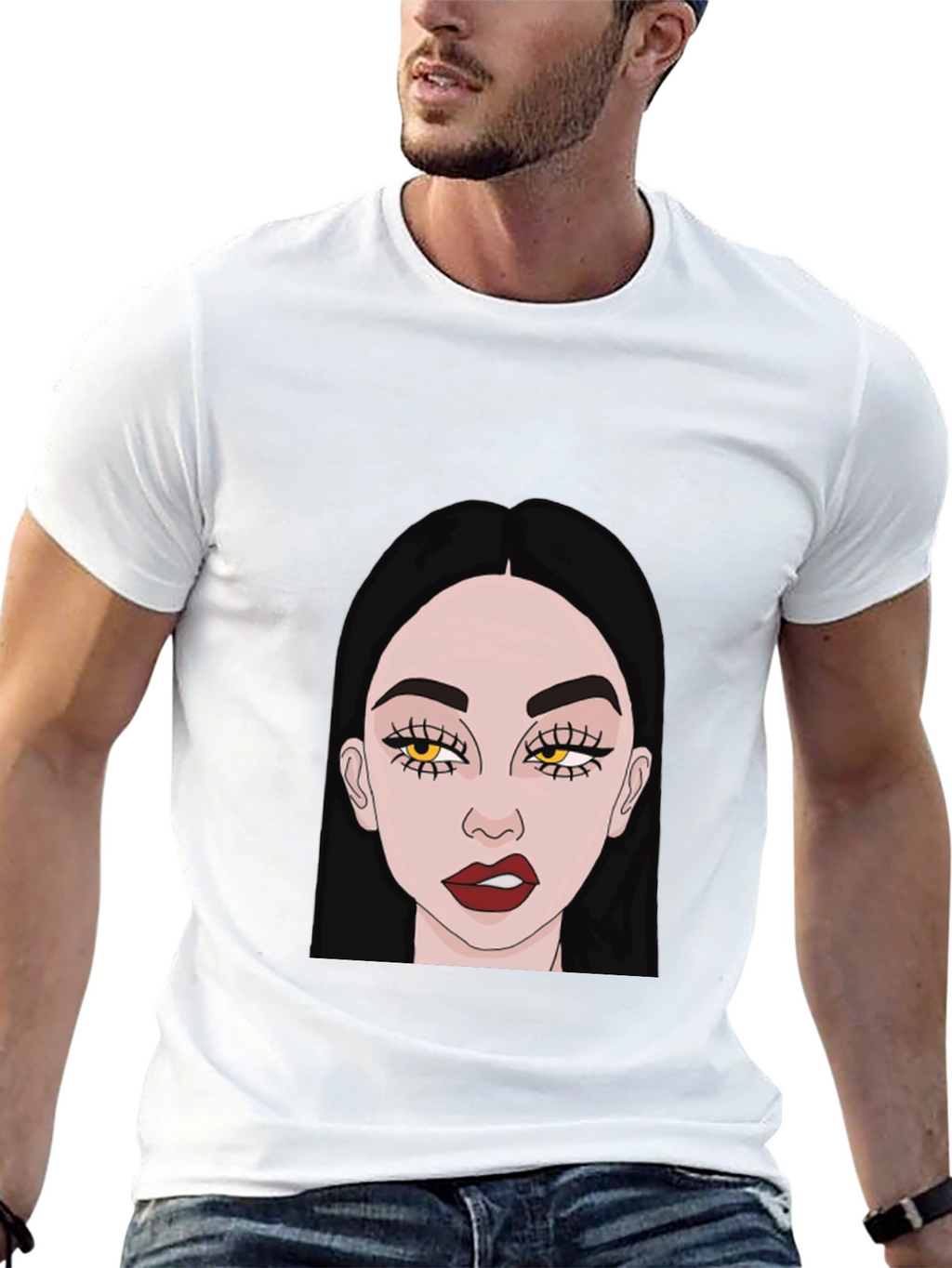 Trendy Woman Graphic Black T-Shirt