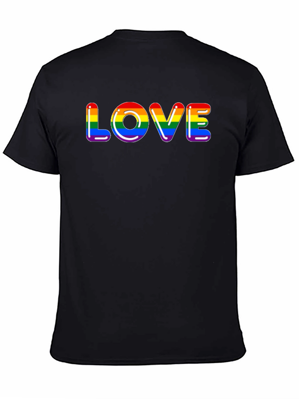 Pride Love T-Shirt - Black LGBTQ Rainbow Graphic Tee