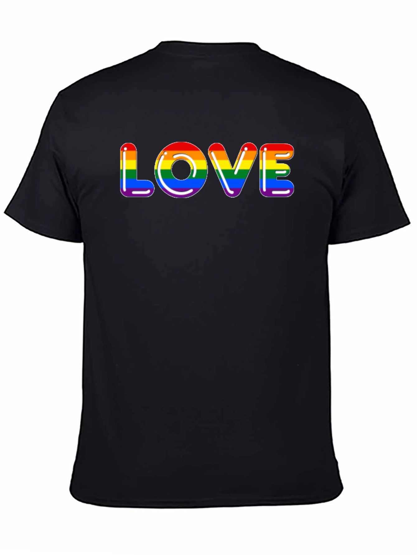 Pride Love T-Shirt - Black LGBTQ Rainbow Graphic Tee