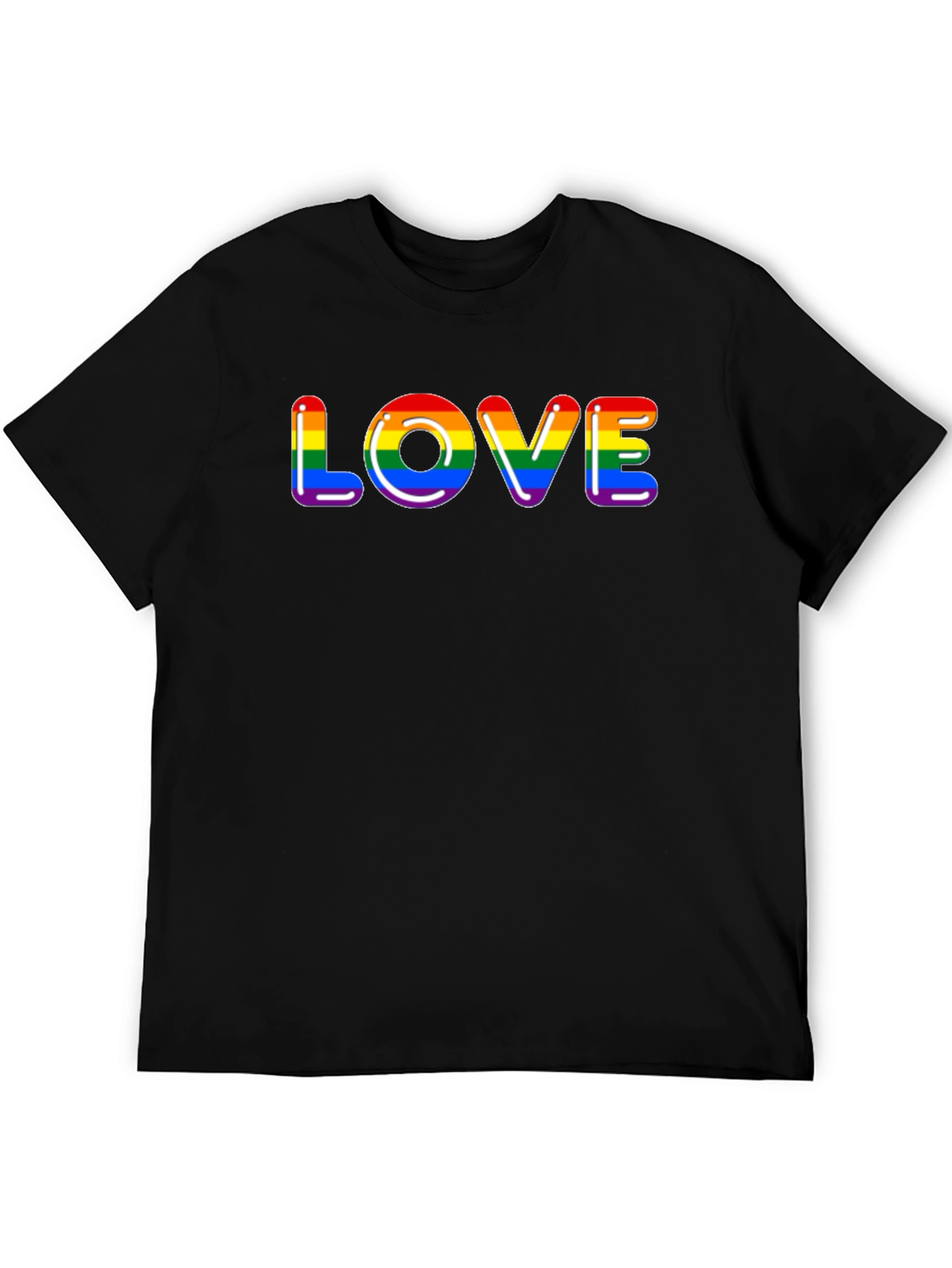 Pride Love T-Shirt - Black LGBTQ Rainbow Graphic Tee