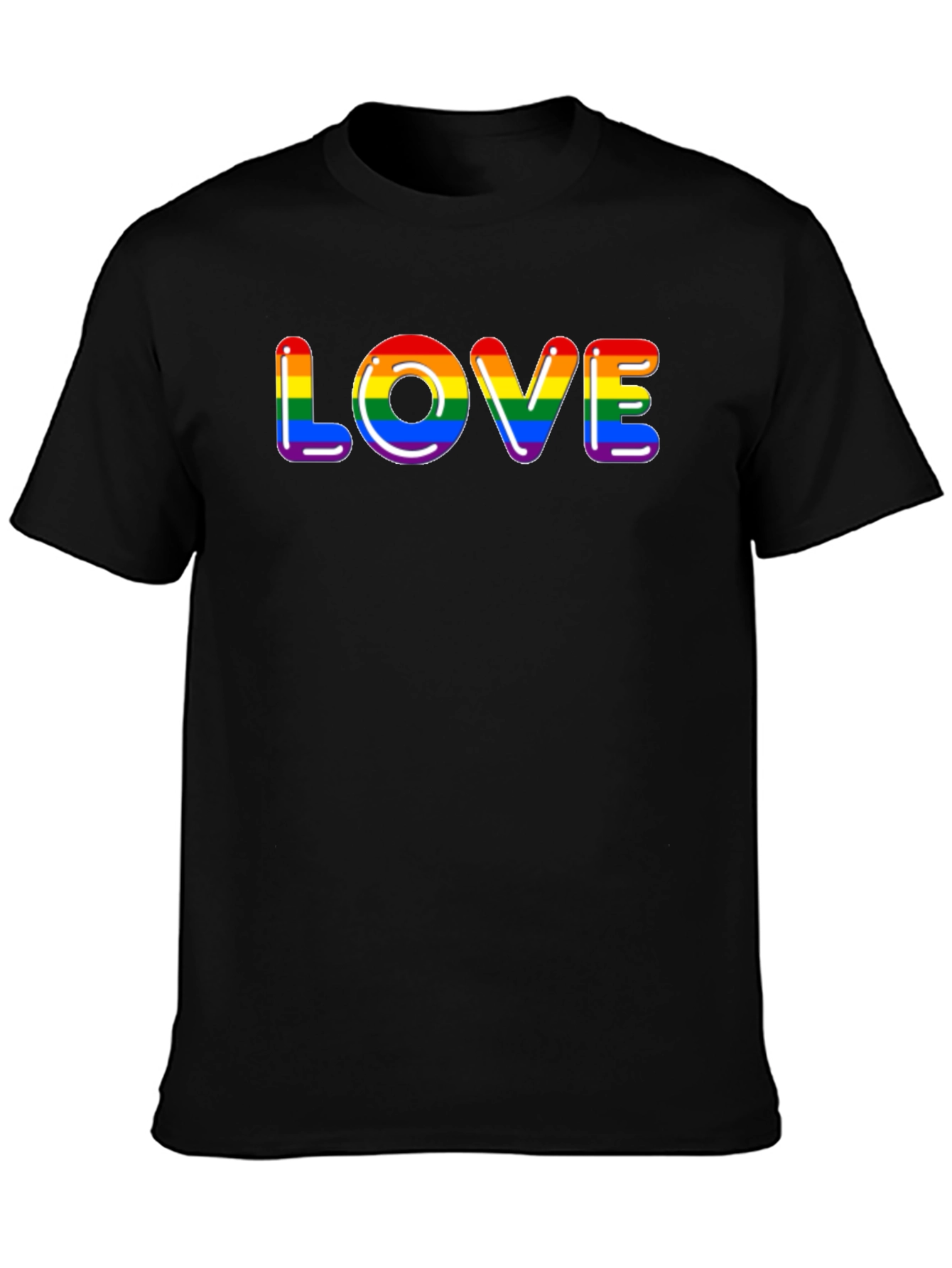 Pride Love T-Shirt - Black LGBTQ Rainbow Graphic Tee