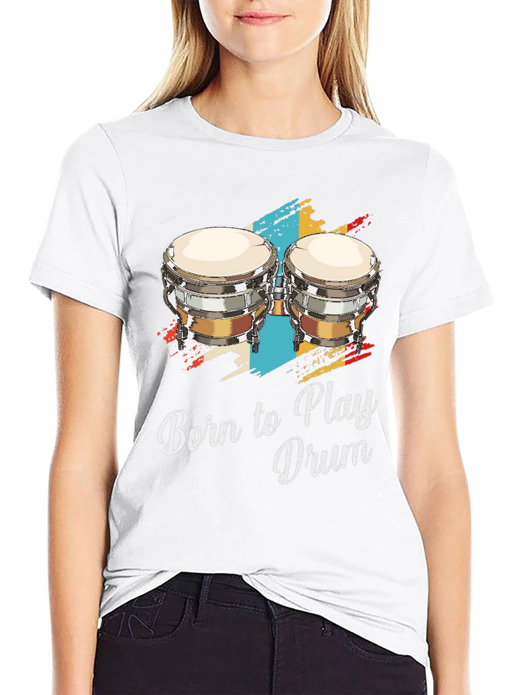 Born to Play Drum Bongo Graphic T-Shirt