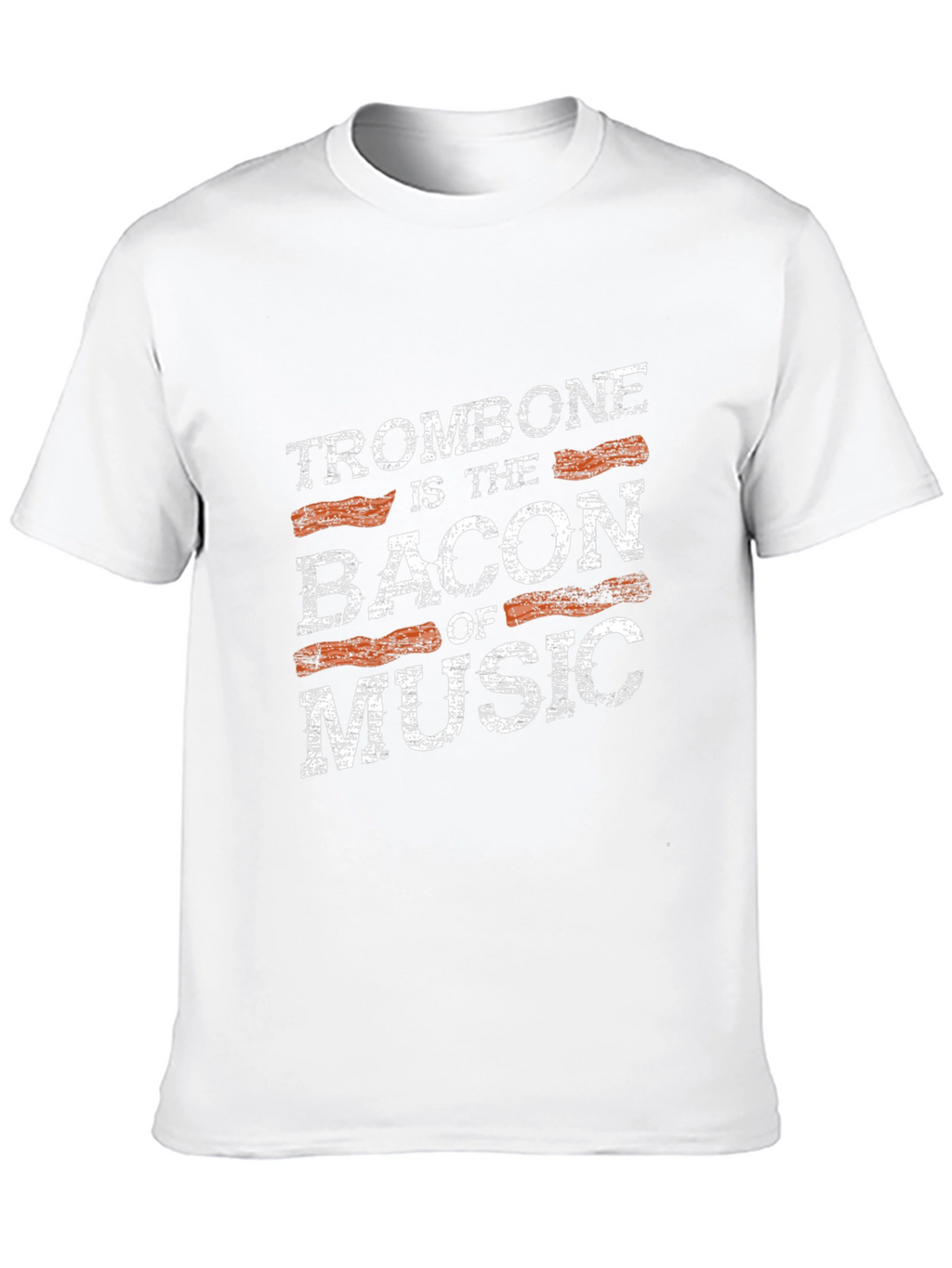 Trombone Bacon of Music Black Graphic Tee
