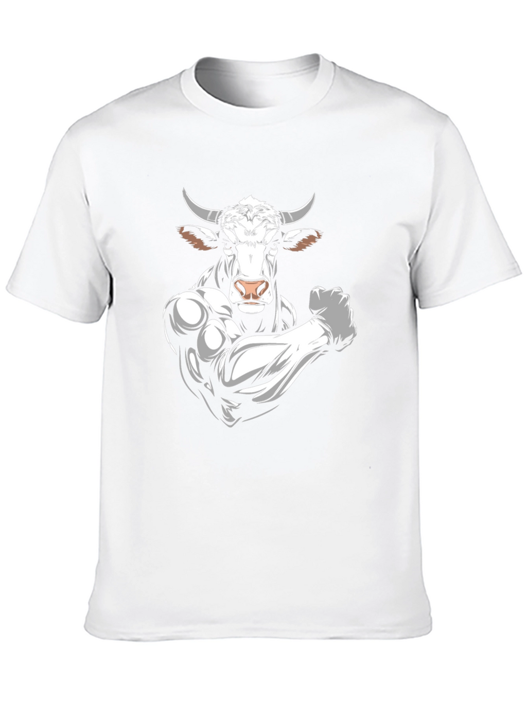 Black T-Shirt with Muscular Bull Graphic