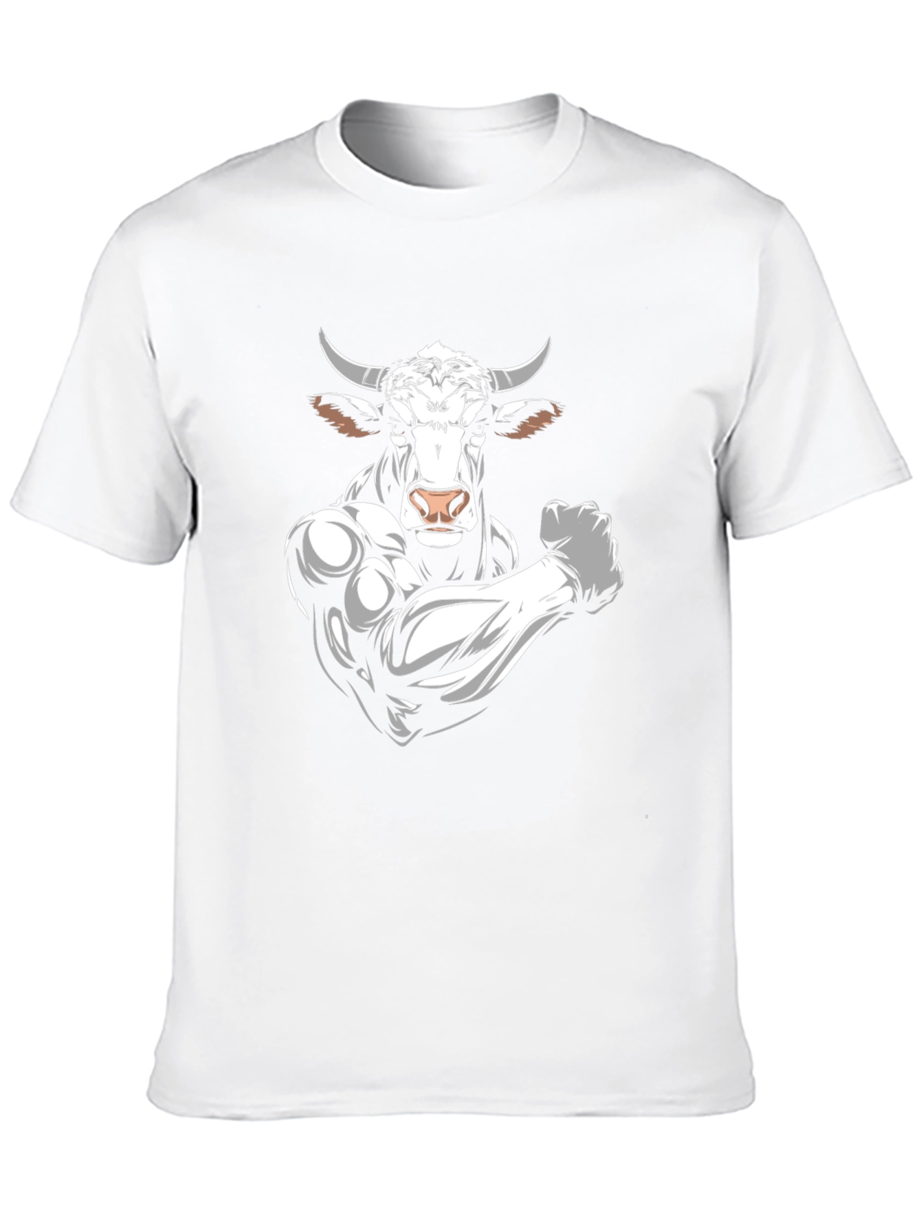 Black T-Shirt with Muscular Bull Graphic