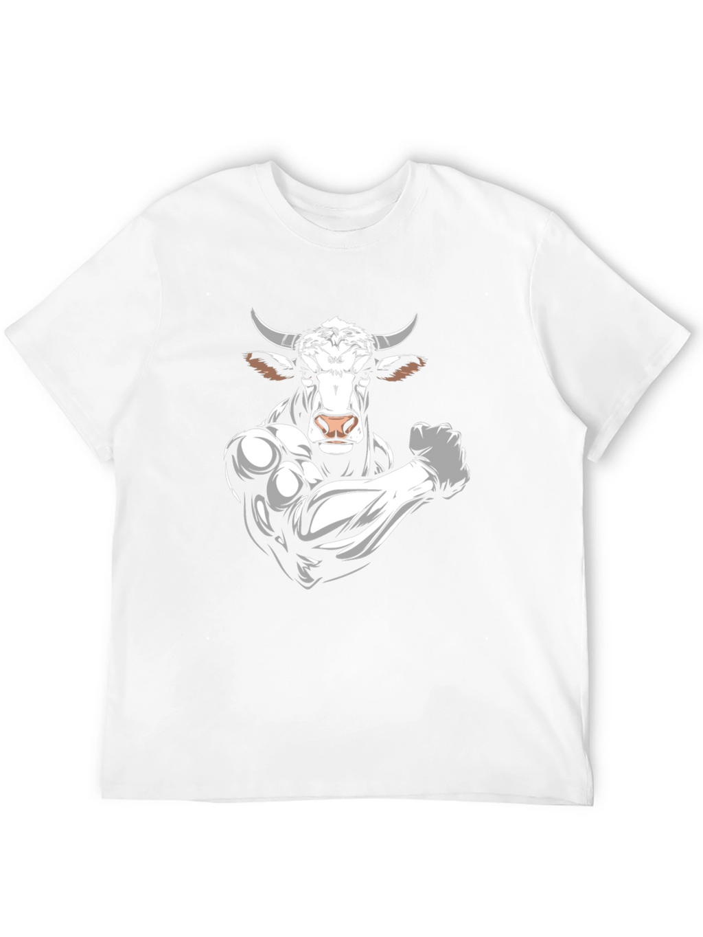 Black T-Shirt with Muscular Bull Graphic