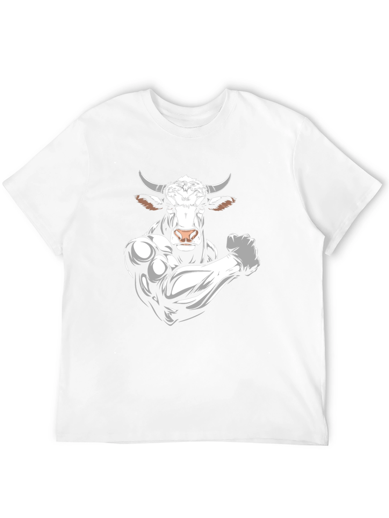 Black T-Shirt with Muscular Bull Graphic