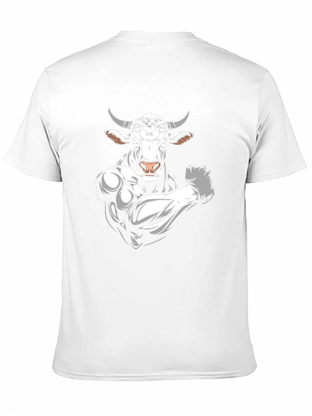 Black T-Shirt with Muscular Bull Graphic