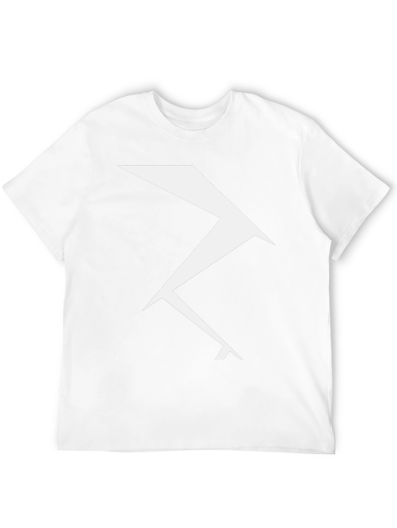 Geometric Lightning Bolt Graphic Tee - Black