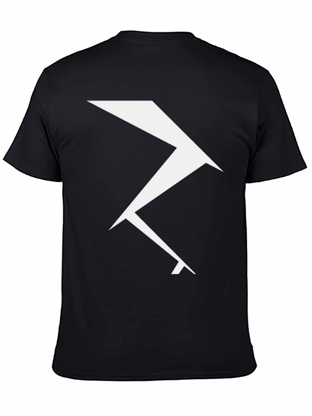 Geometric Lightning Bolt Graphic Tee - Black