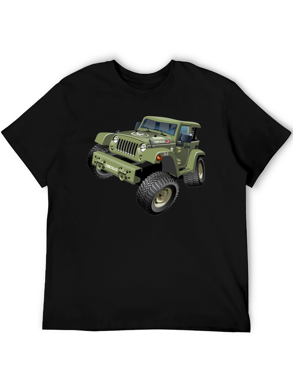Jeep Graphic Tee - Black Crewneck Shirt