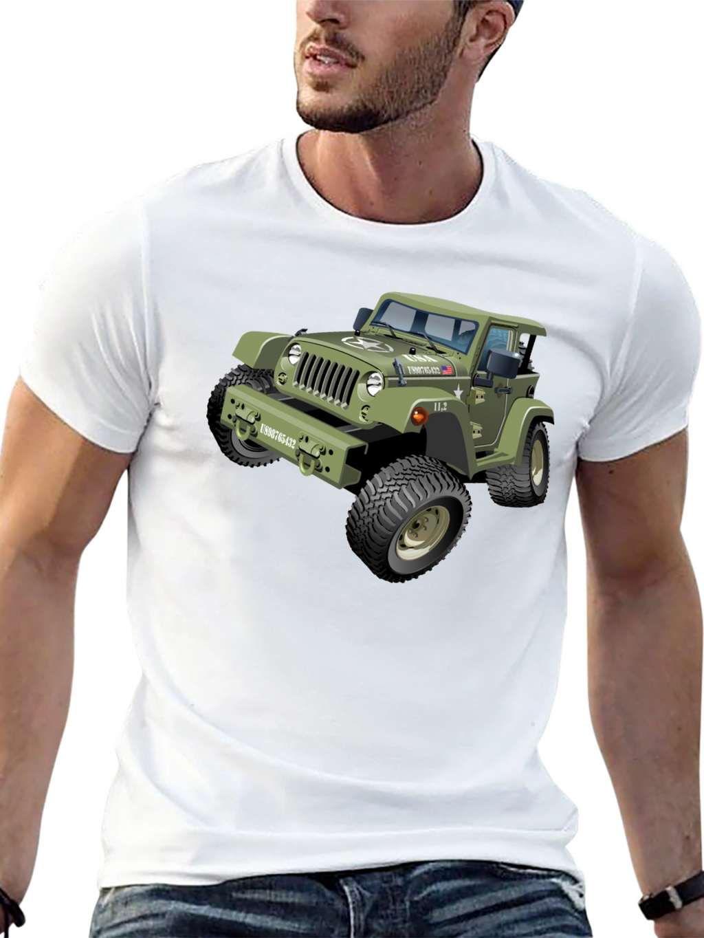 Jeep Graphic Tee - Black Crewneck Shirt