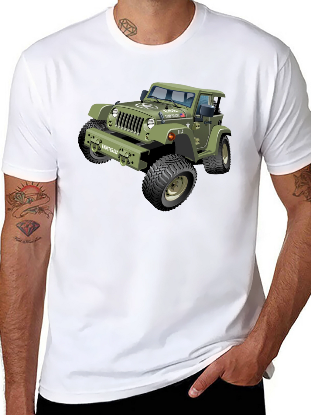 Jeep Graphic Tee - Black Crewneck Shirt