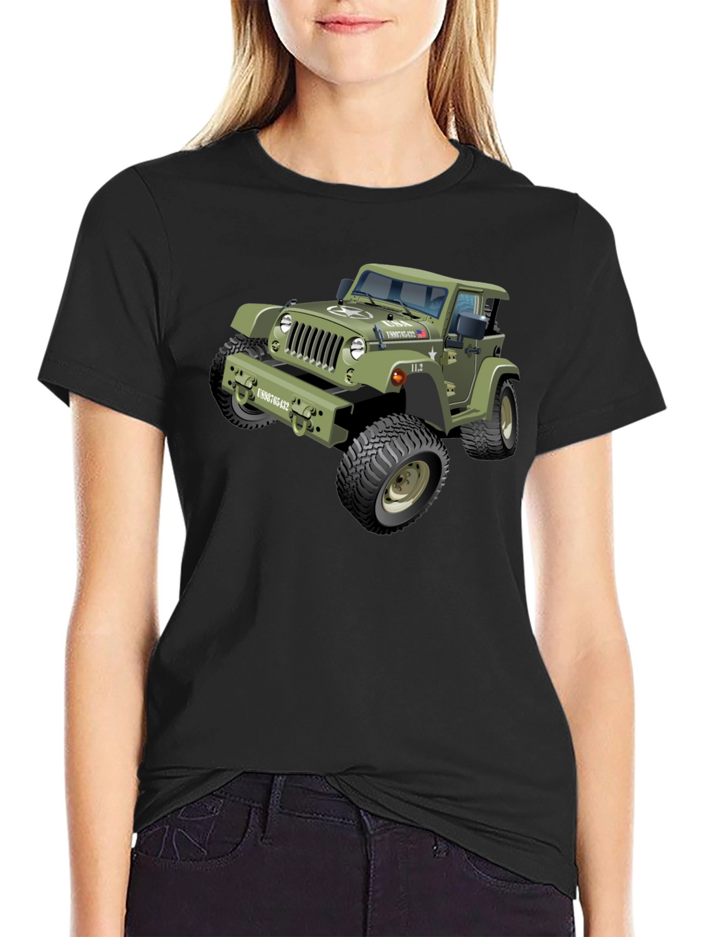 Jeep Graphic Tee - Black Crewneck Shirt