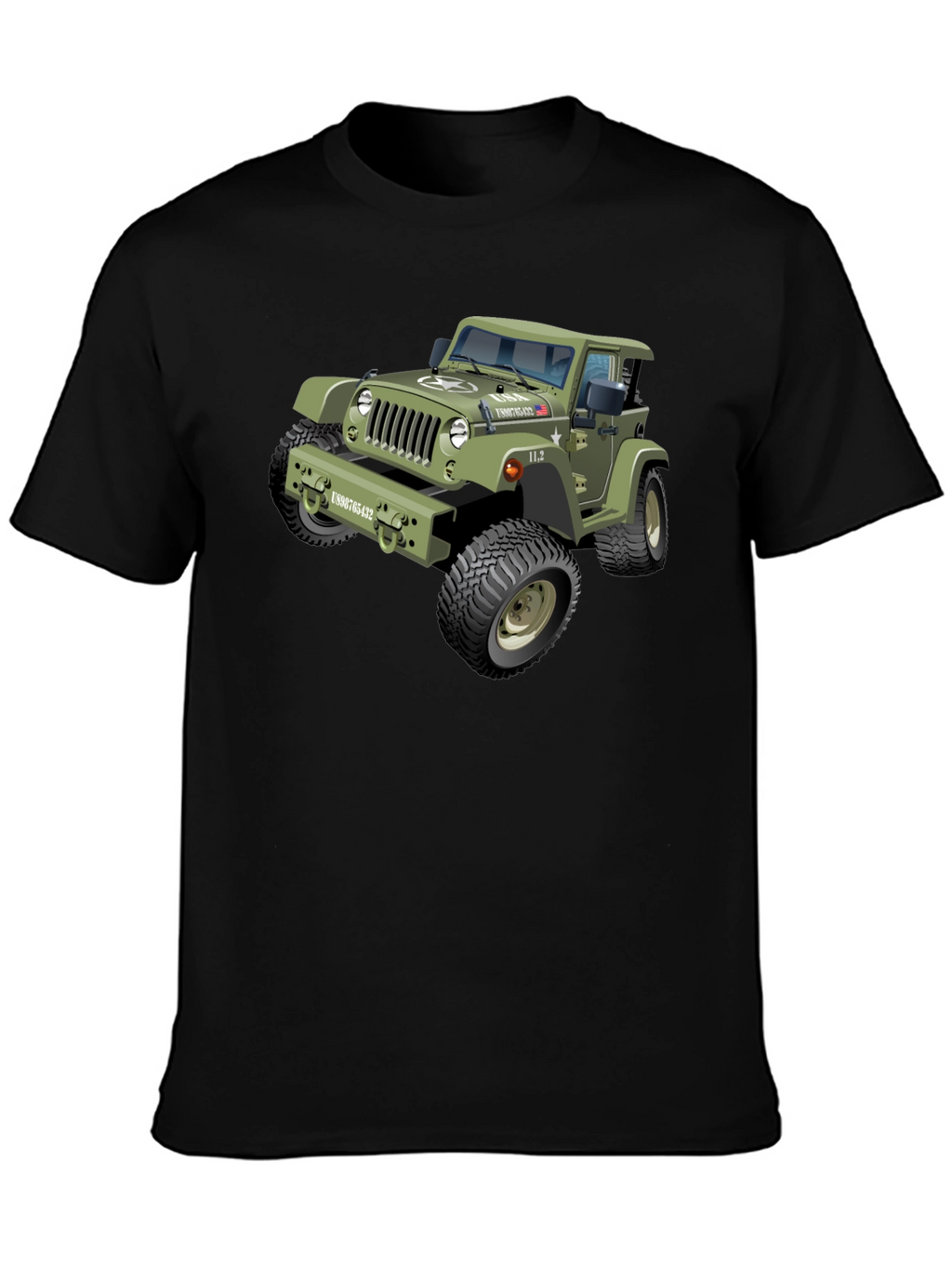 Jeep Graphic Tee - Black Crewneck Shirt
