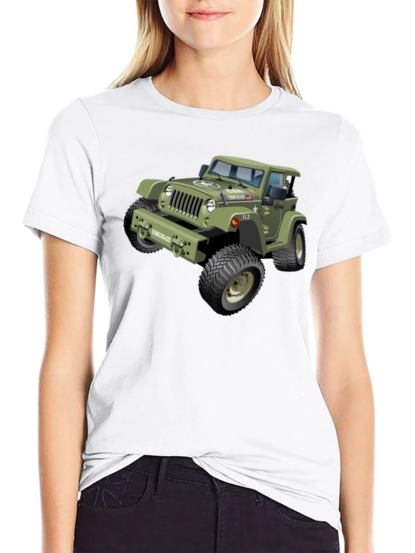 Jeep Graphic Tee - Black Crewneck Shirt