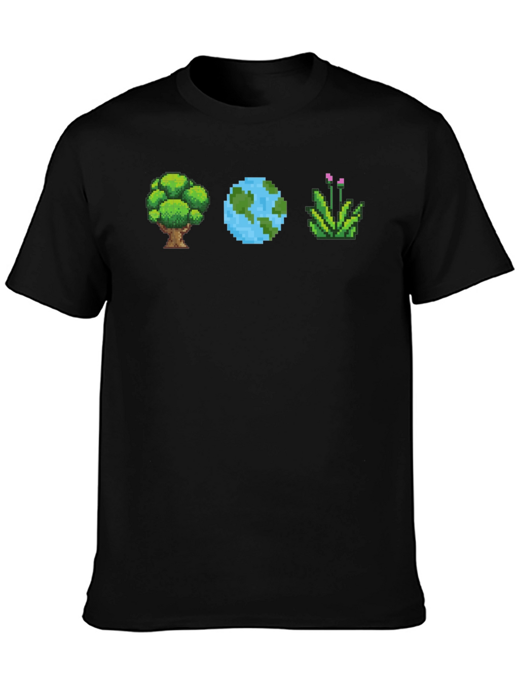 Pixel Art Nature T-Shirt - Tree Earth Plant