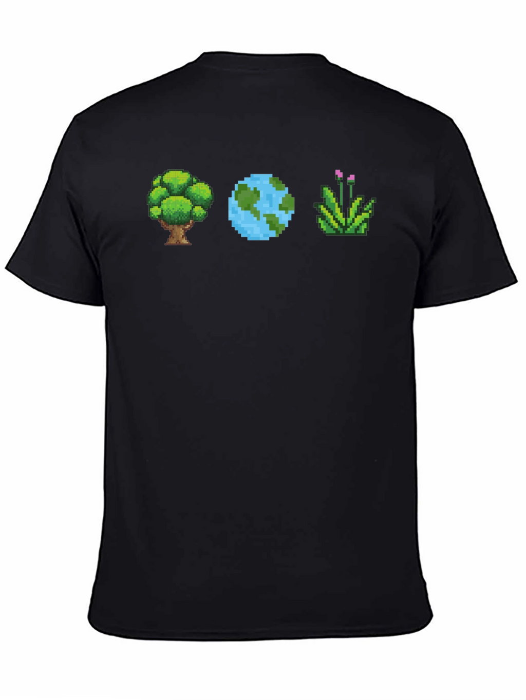 Pixel Art Nature T-Shirt - Tree Earth Plant