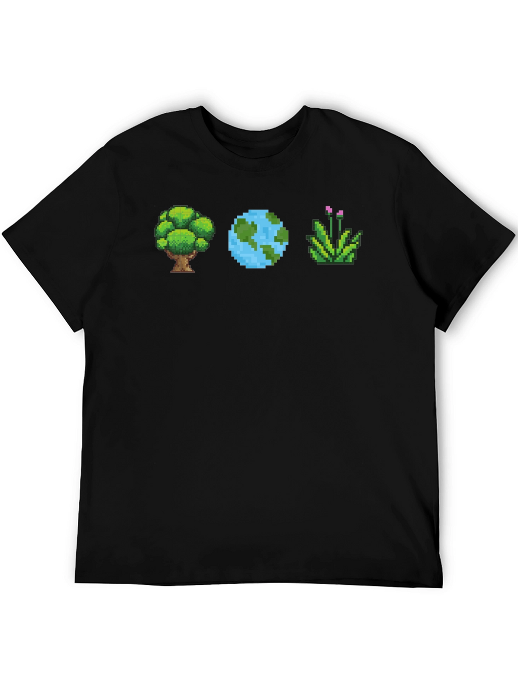 Pixel Art Nature T-Shirt - Tree Earth Plant