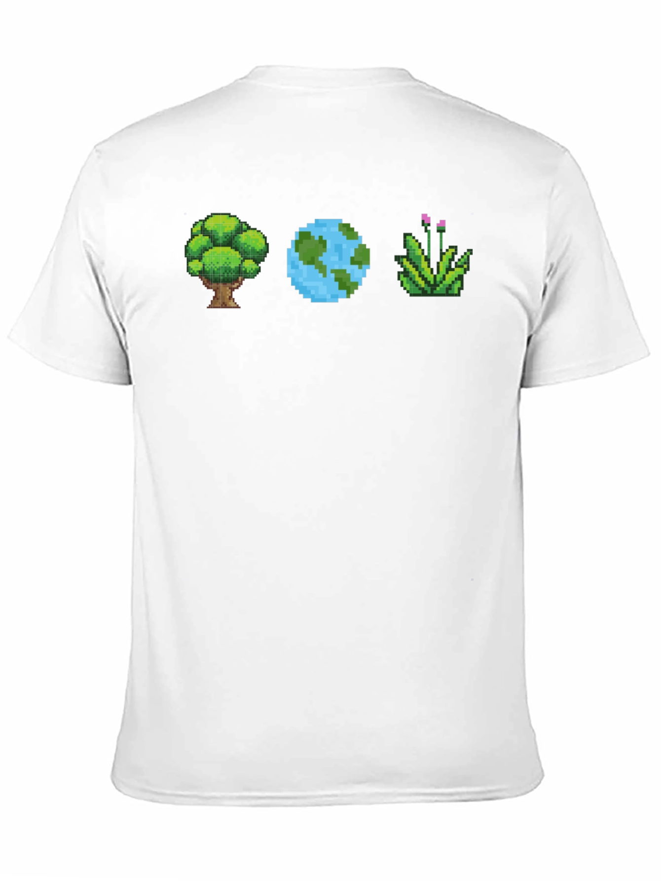 Pixel Art Nature T-Shirt - Tree Earth Plant