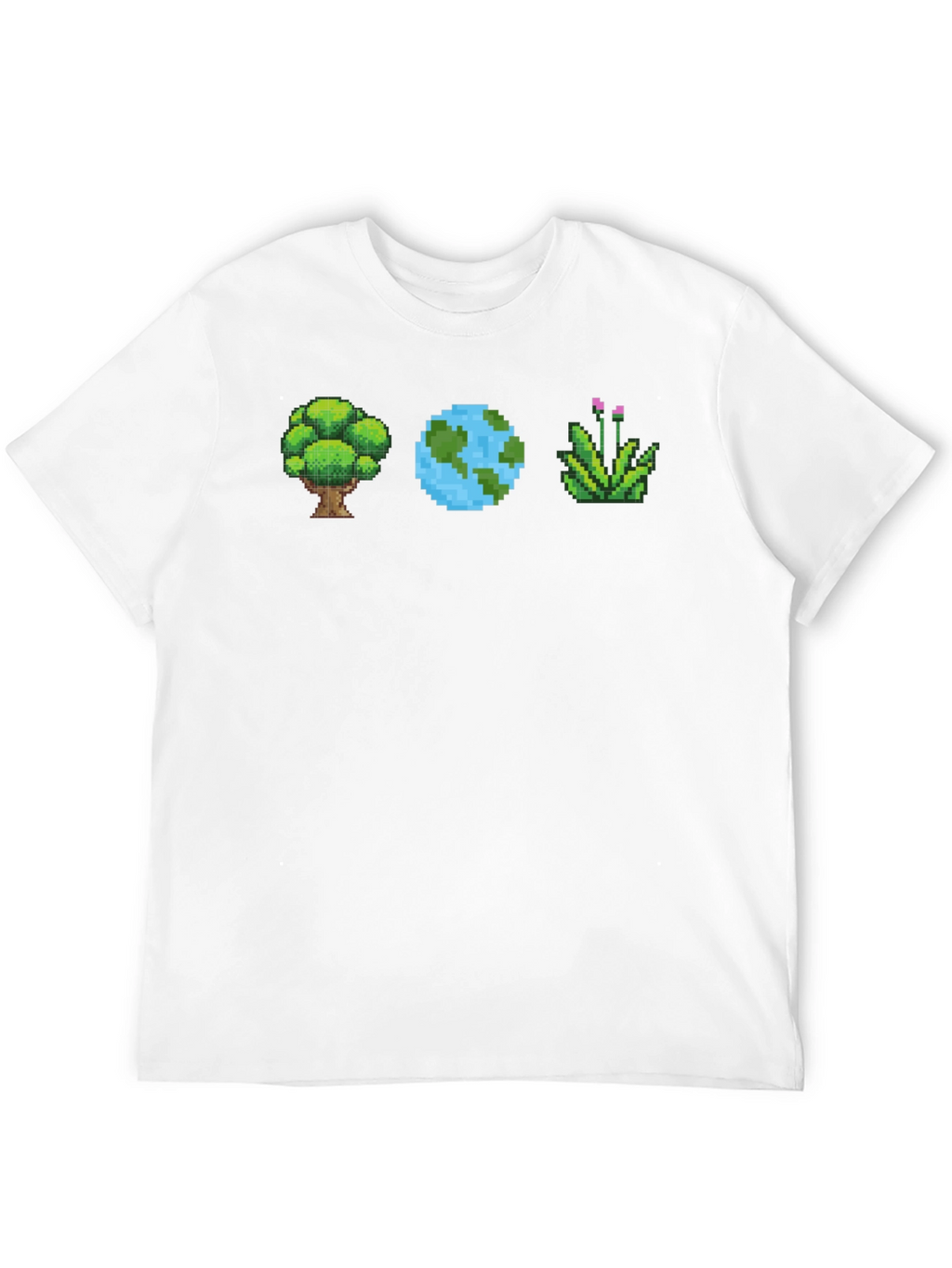 Pixel Art Nature T-Shirt - Tree Earth Plant