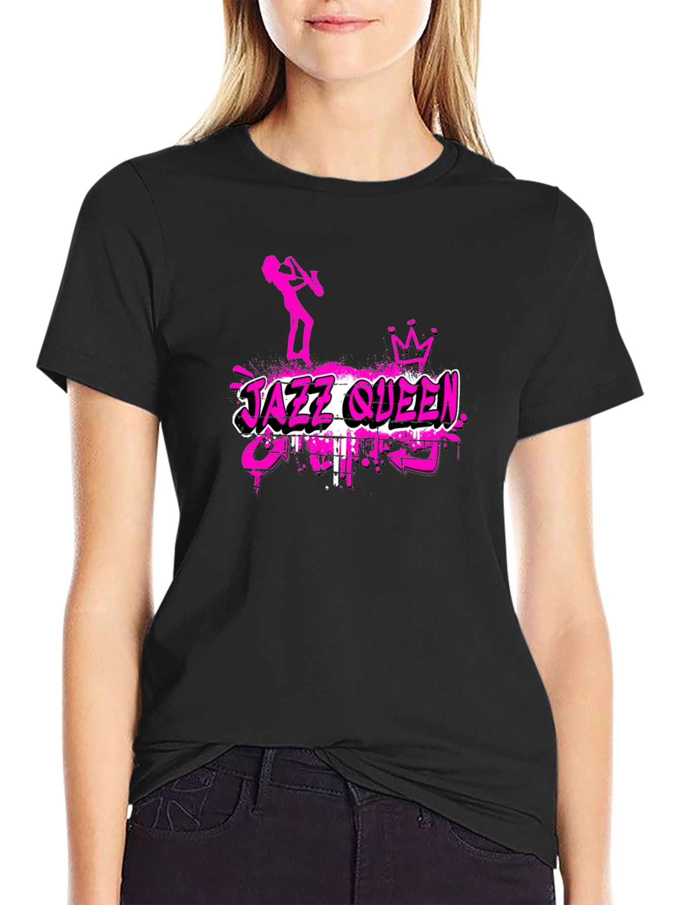 Jazz Queen Graphic Tee - Black