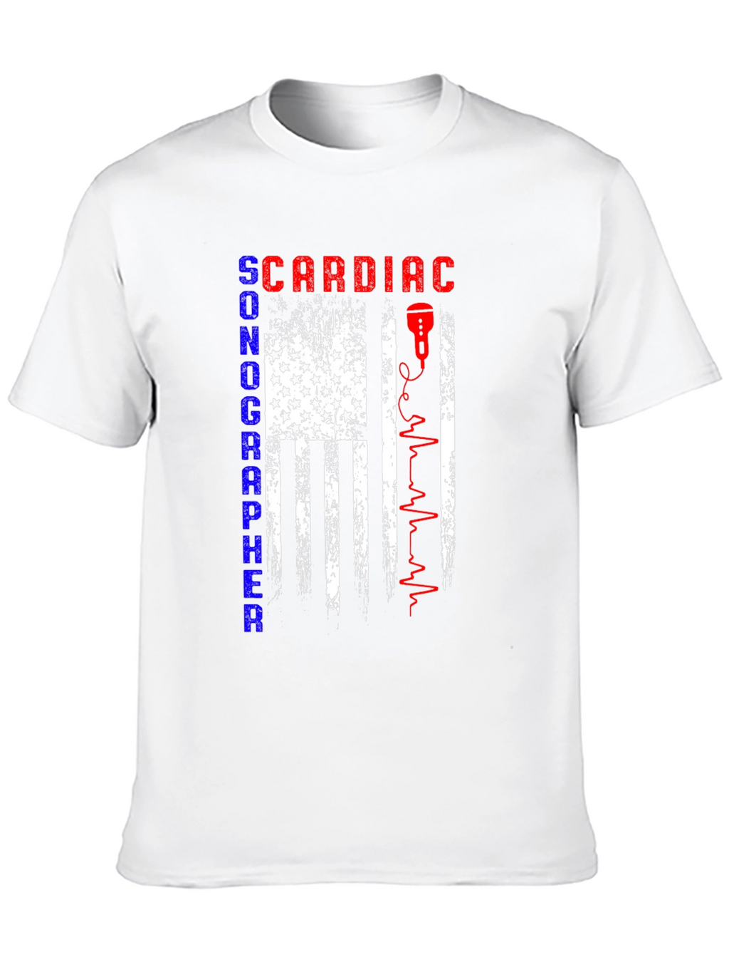 Cardiac Sonographer T-Shirt - American Flag Design