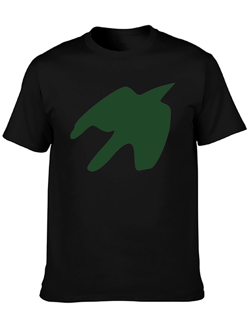 Green Silhouette Graphic Print Black T-Shirt