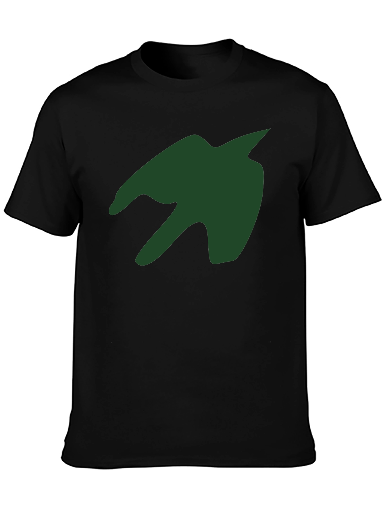 Green Silhouette Graphic Print Black T-Shirt