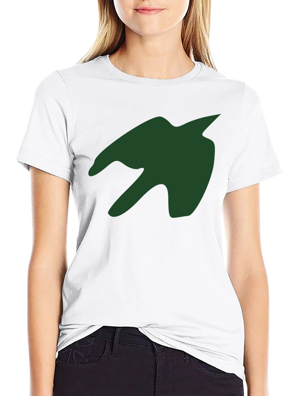 Green Silhouette Graphic Print Black T-Shirt