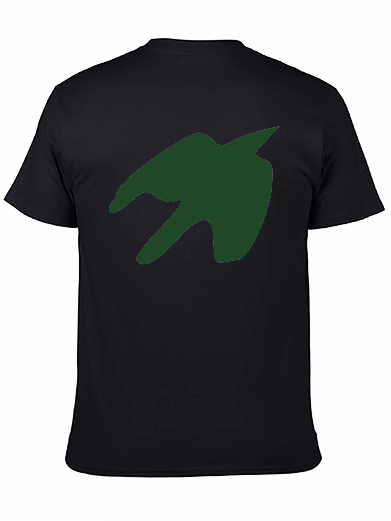 Green Silhouette Graphic Print Black T-Shirt