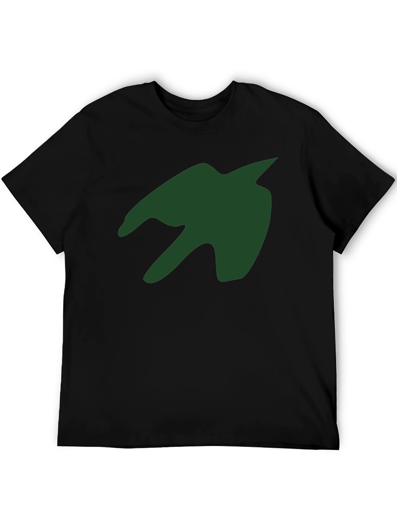 Green Silhouette Graphic Print Black T-Shirt