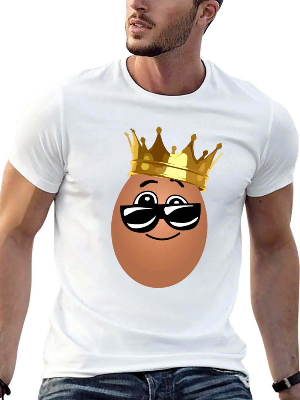 Funny Egg King T-Shirt - Novelty Cartoon Tee