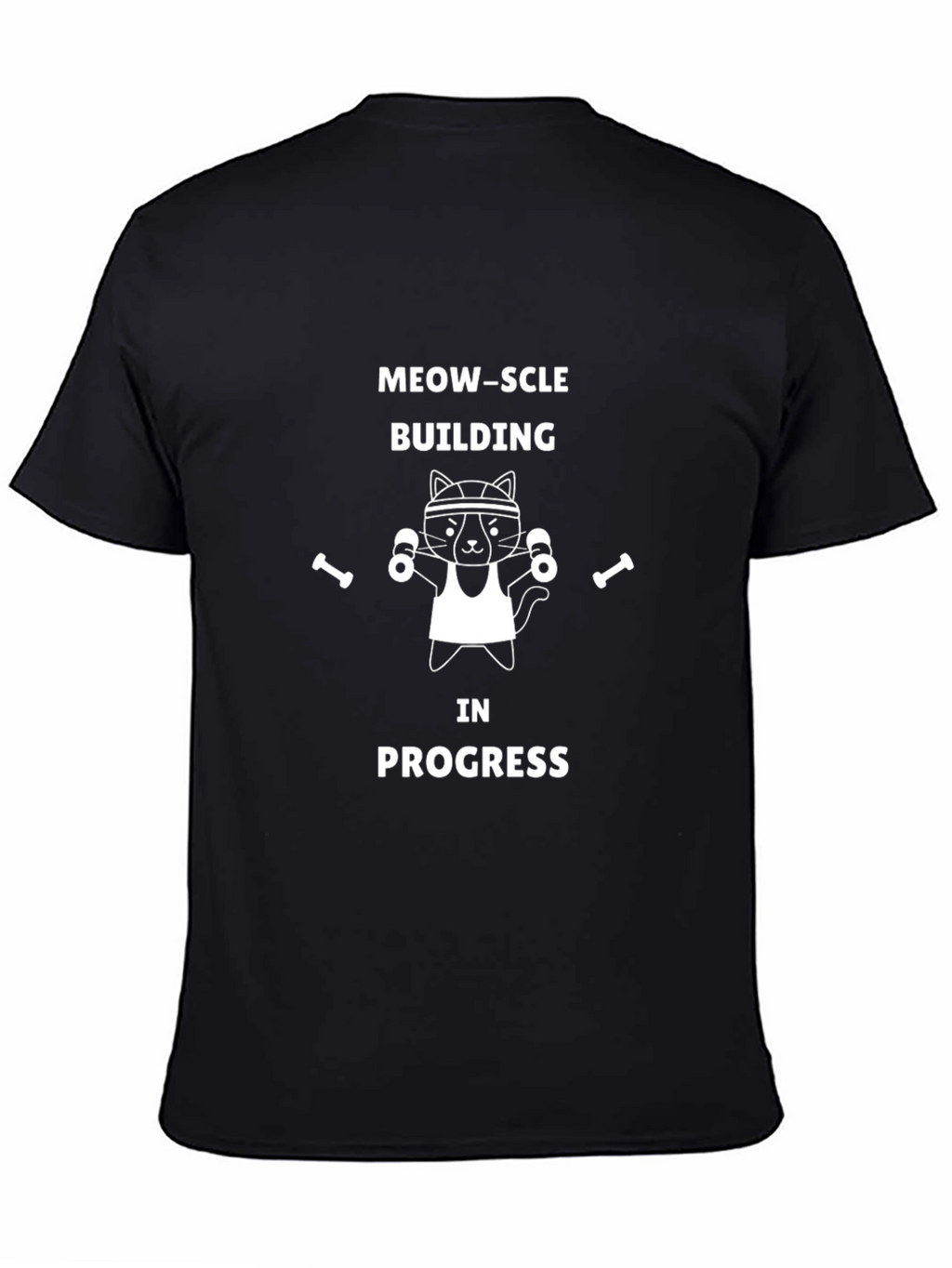 Meow-scle Building Cat Graphic T-Shirt
