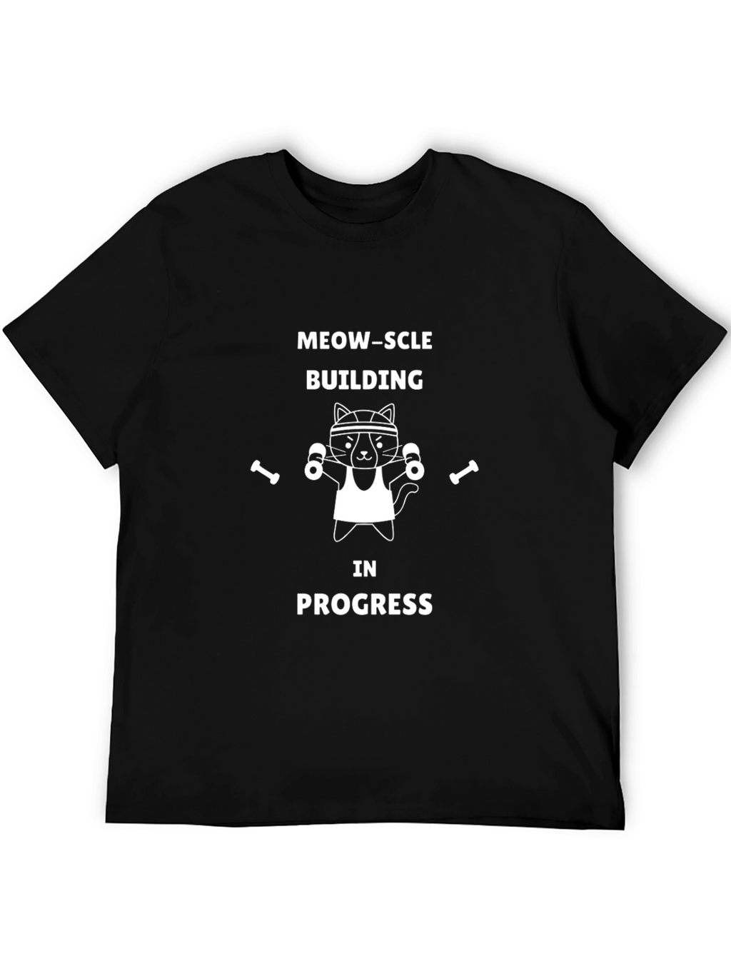 Meow-scle Building Cat Graphic T-Shirt
