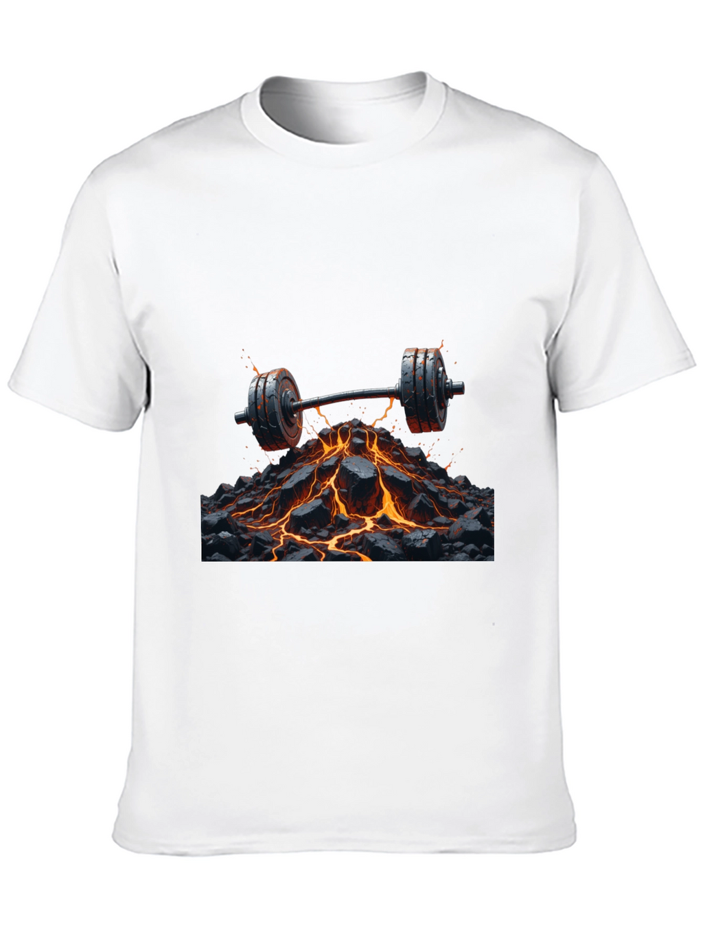 Lava Barbell Black T-Shirt: Fiery Fitness