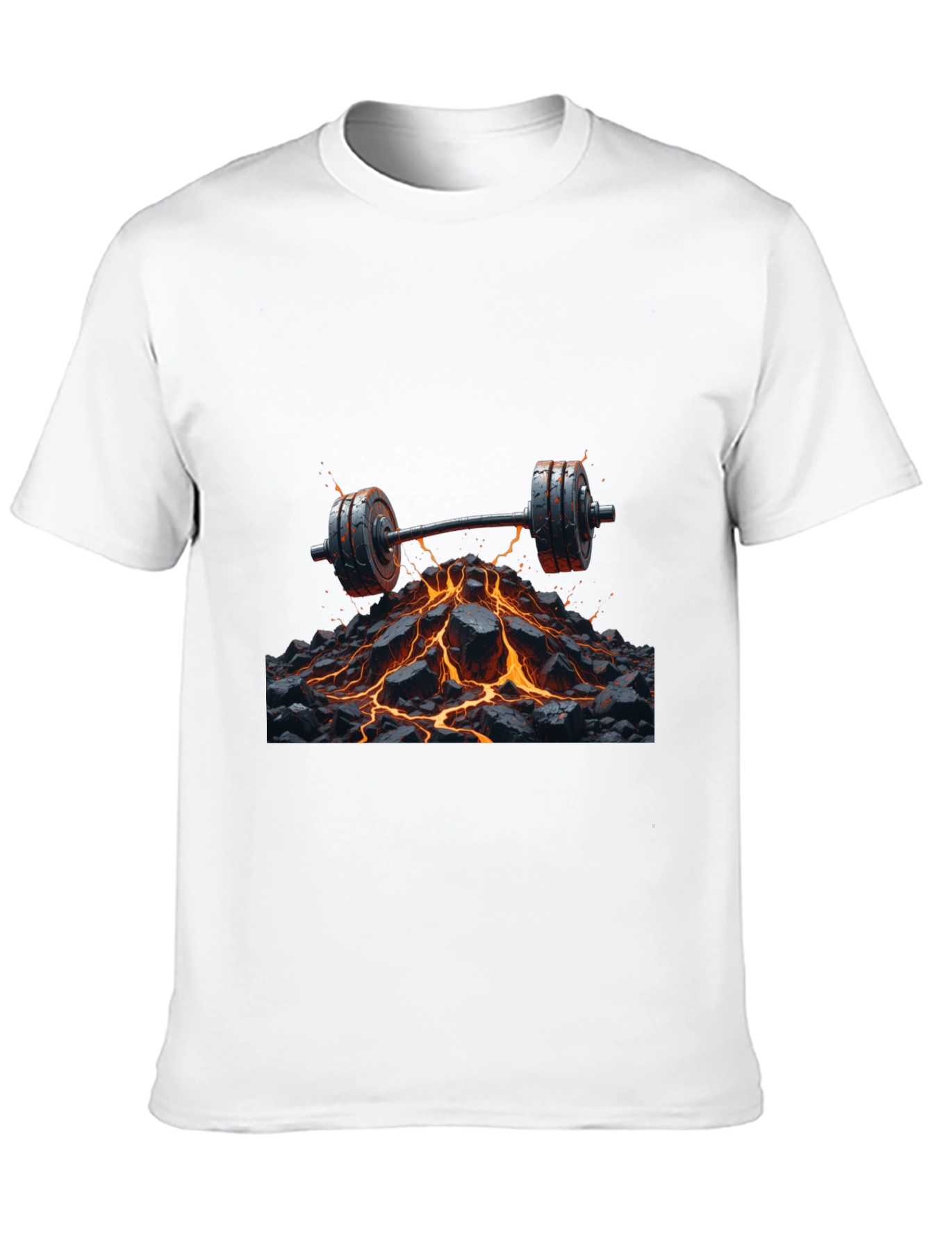 Lava Barbell Black T-Shirt: Fiery Fitness