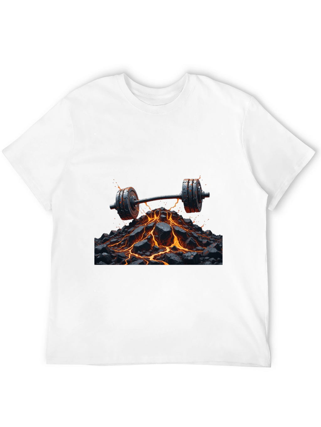 Lava Barbell Black T-Shirt: Fiery Fitness