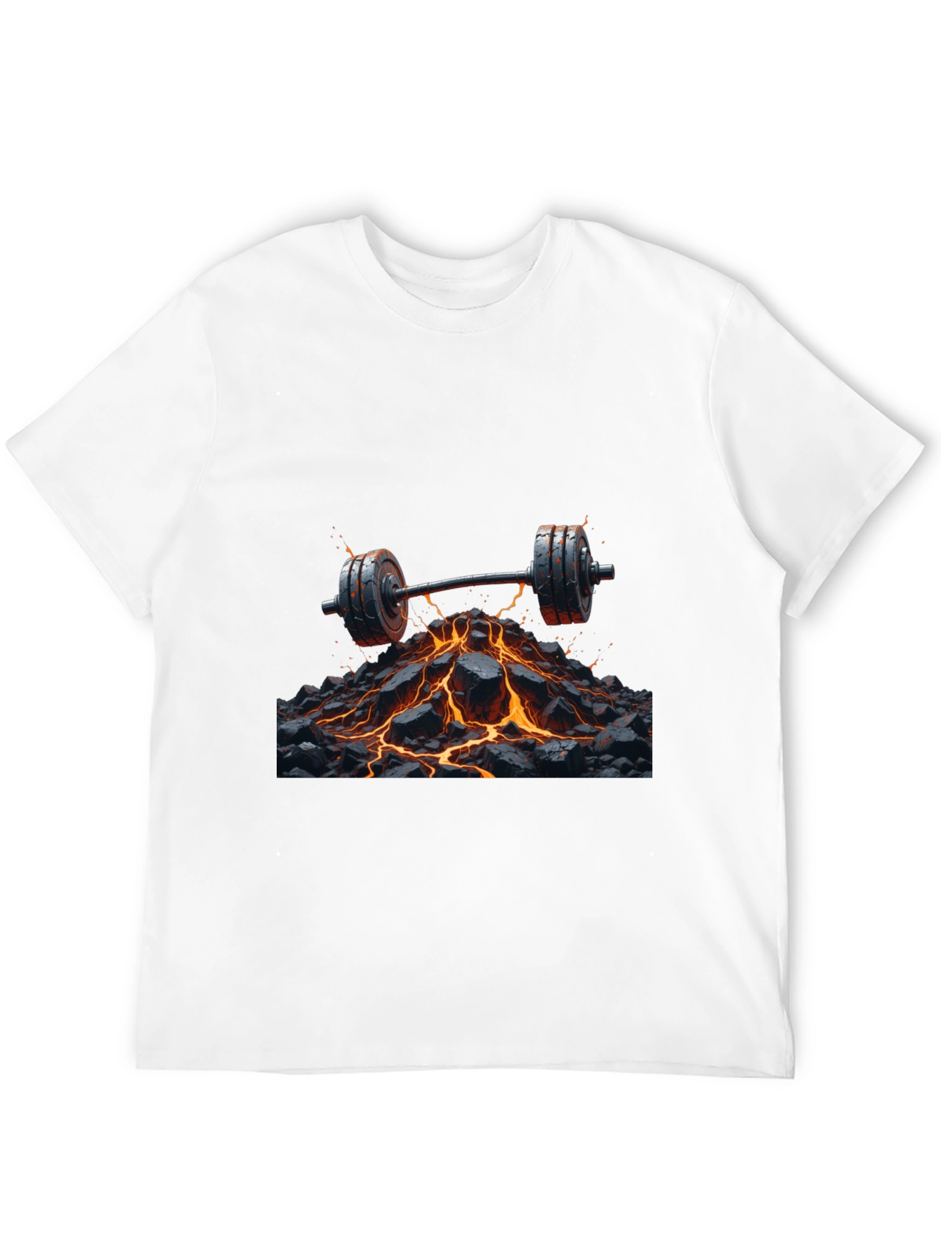 Lava Barbell Black T-Shirt: Fiery Fitness