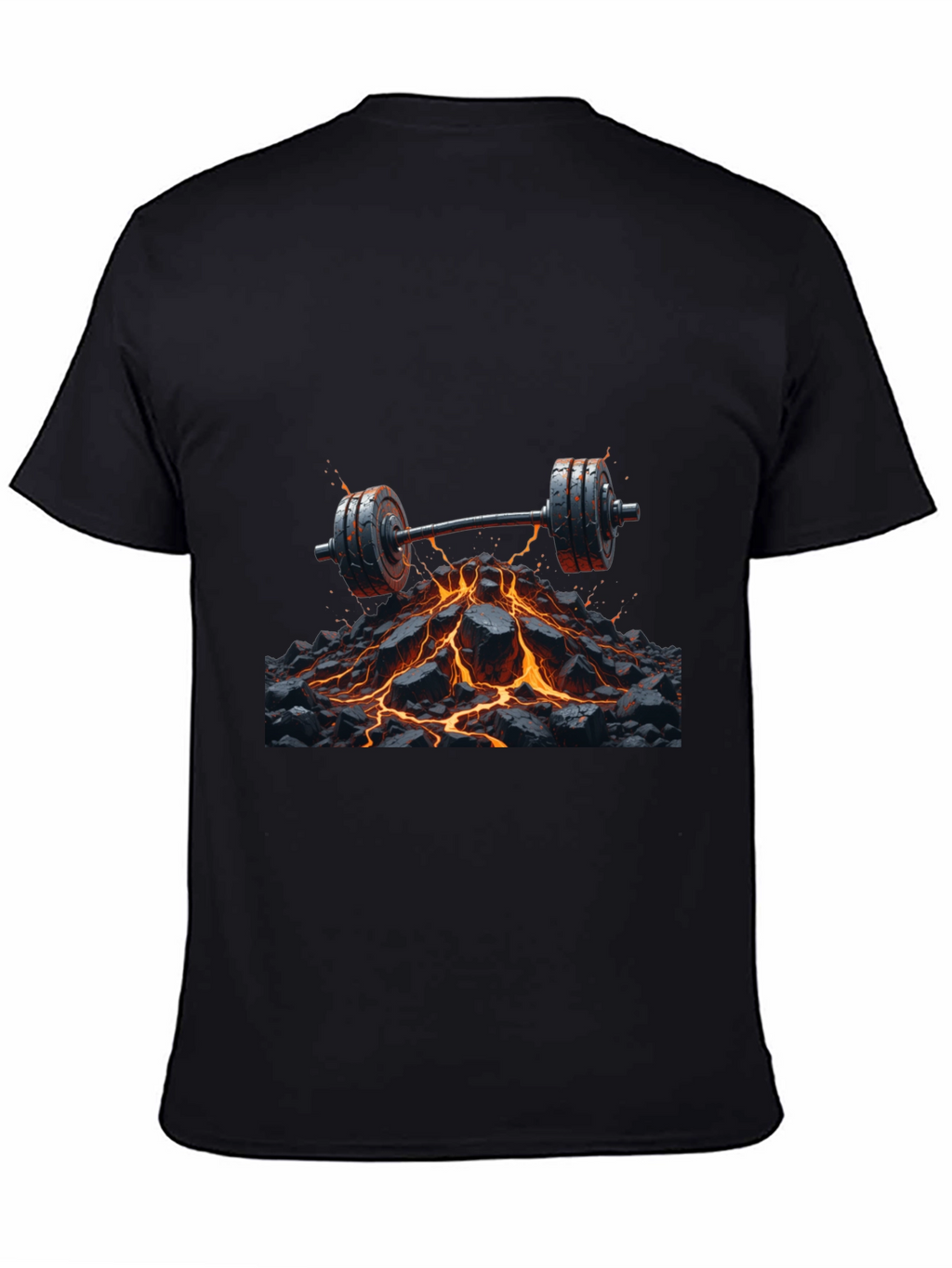 Lava Barbell Black T-Shirt: Fiery Fitness