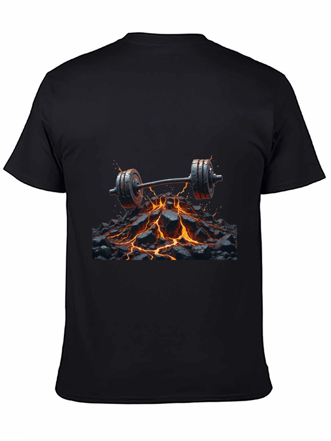 Lava Barbell Black T-Shirt: Fiery Fitness